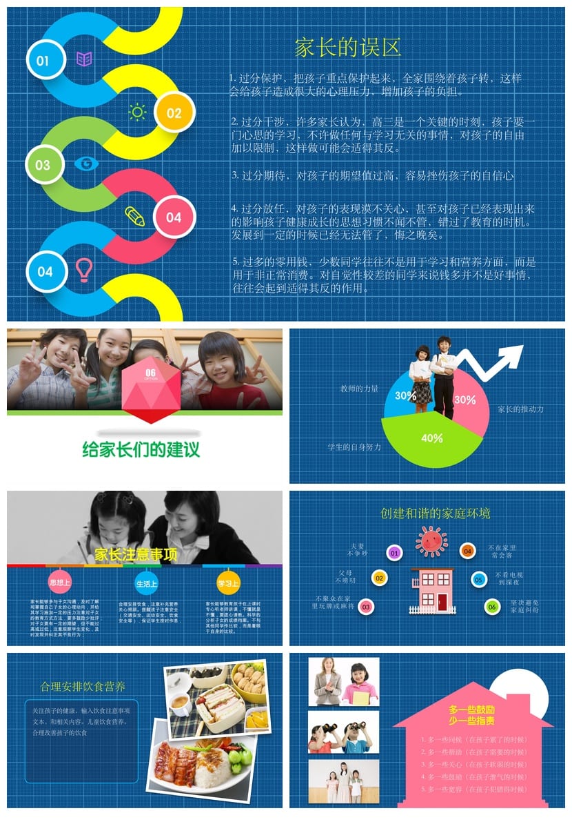 家长会PPT模板年级期中期末班会 课件文件素材pptx可编辑 - 第5页预览