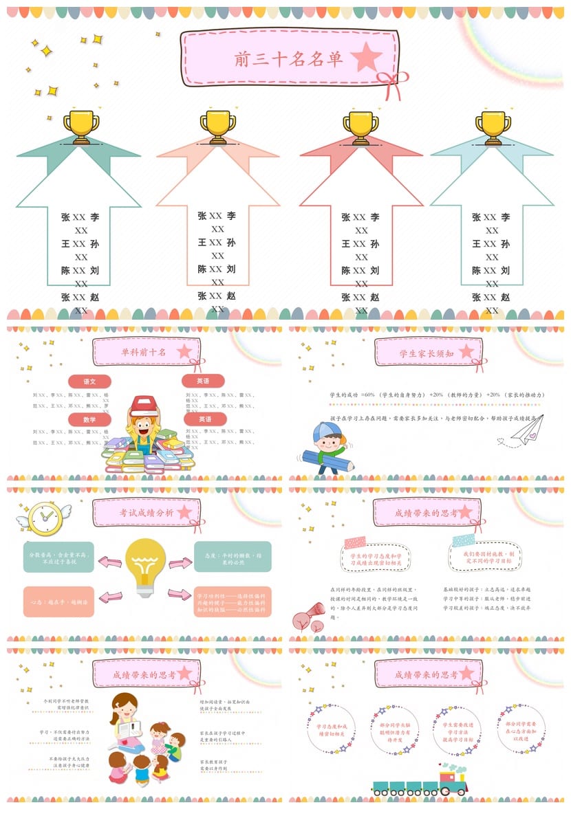 家长会PPT模板期中期末班会课件 年级家长会素材ppt文件可编辑 - 第2页预览