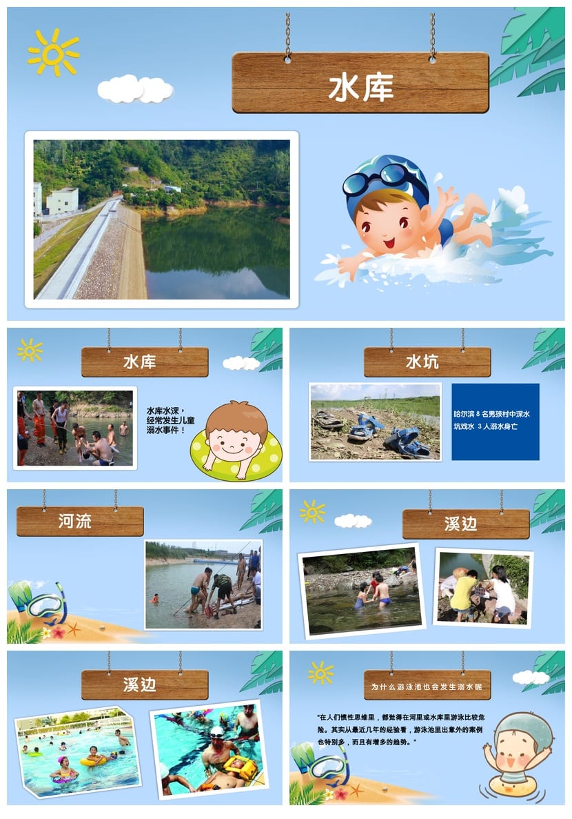 防溺水主题班会PPT课件 安全教育班会模板 - 第2页预览