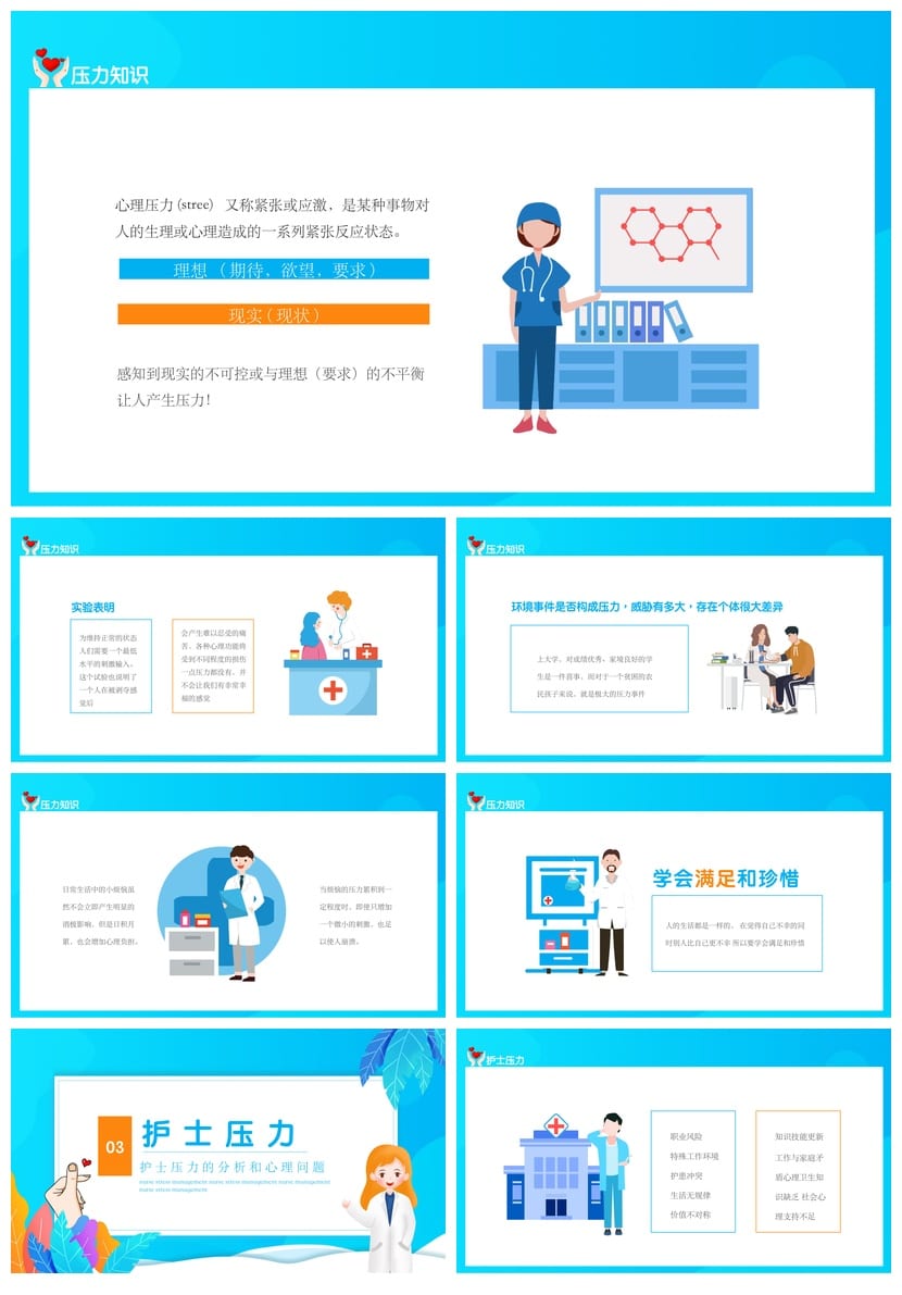 护士情绪管理PPT模板 护理人员心理培训课件素材资源 - 第2页预览