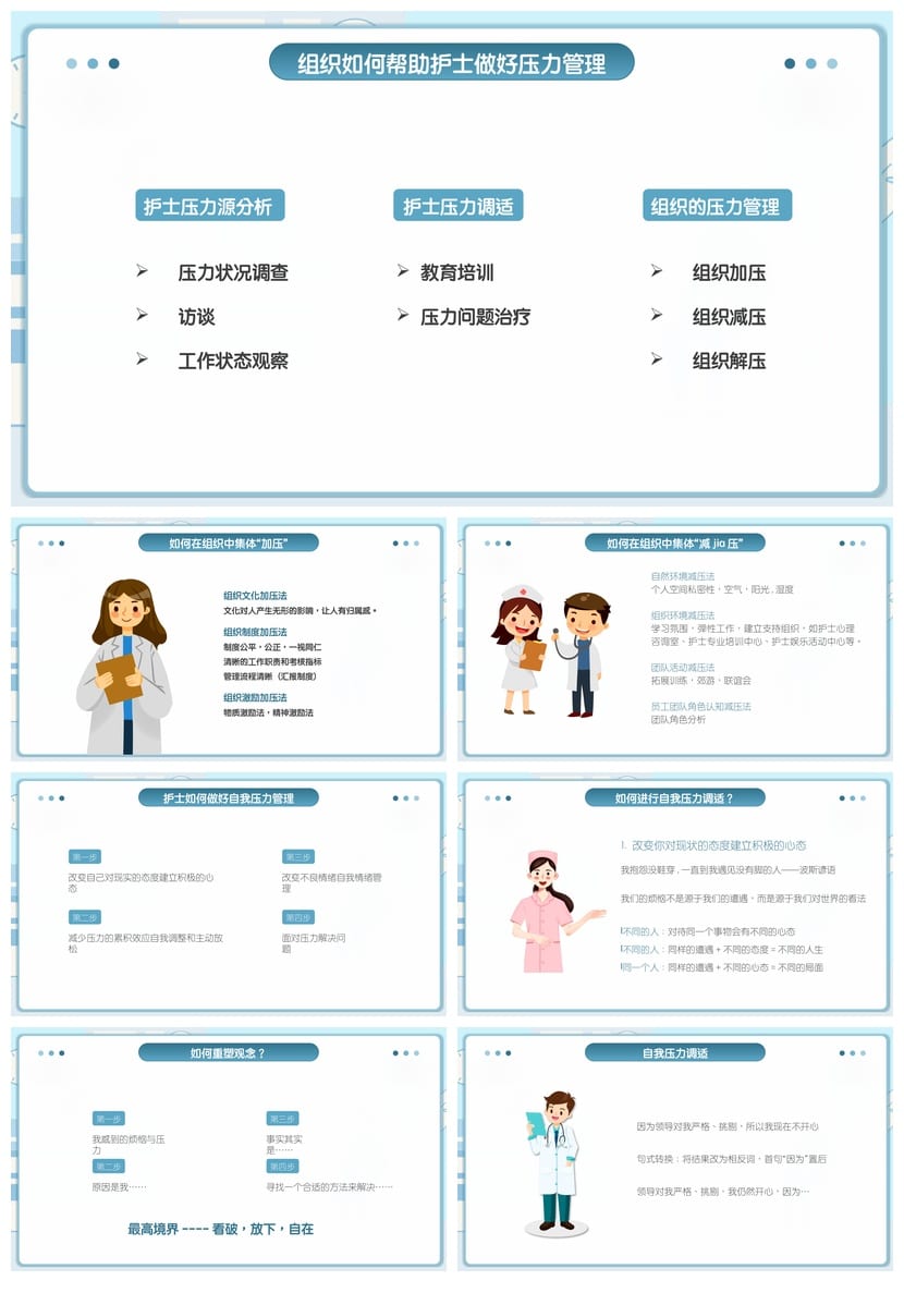 护士情绪管理PPT模板 医护心理课件培训素材 情绪调节幻灯片 - 第4页预览