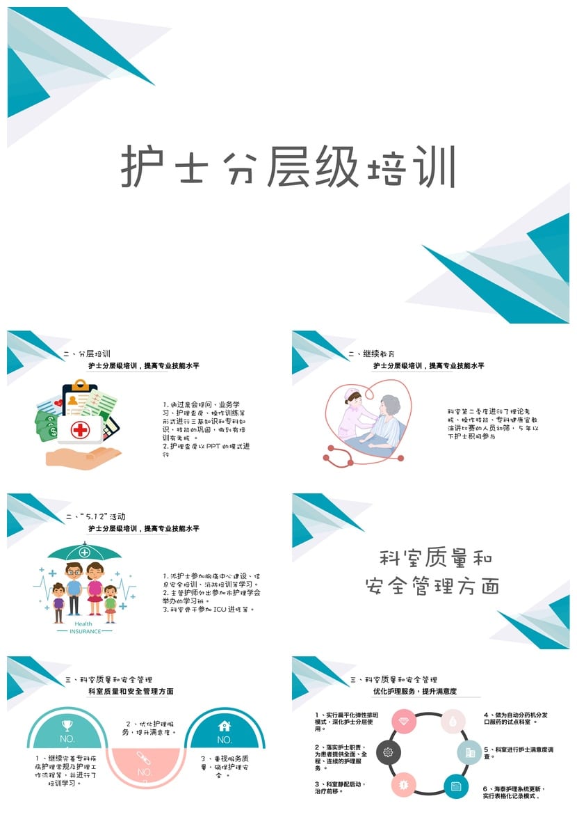 护士护理工作总结PPT模板 述职报告 科室年终汇报素材 - 第2页预览