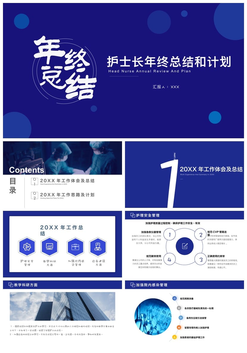 护士护理工作总结PPT模板 优质PPTX素材 护理报告范本 - 第1页预览