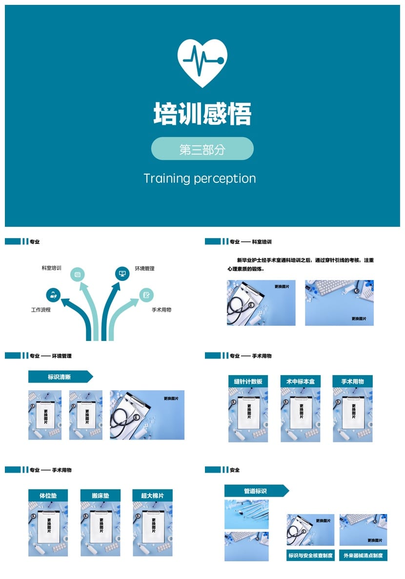 护士进修汇报PPT模板 护理工作述职答辩课件素材 - 第3页预览