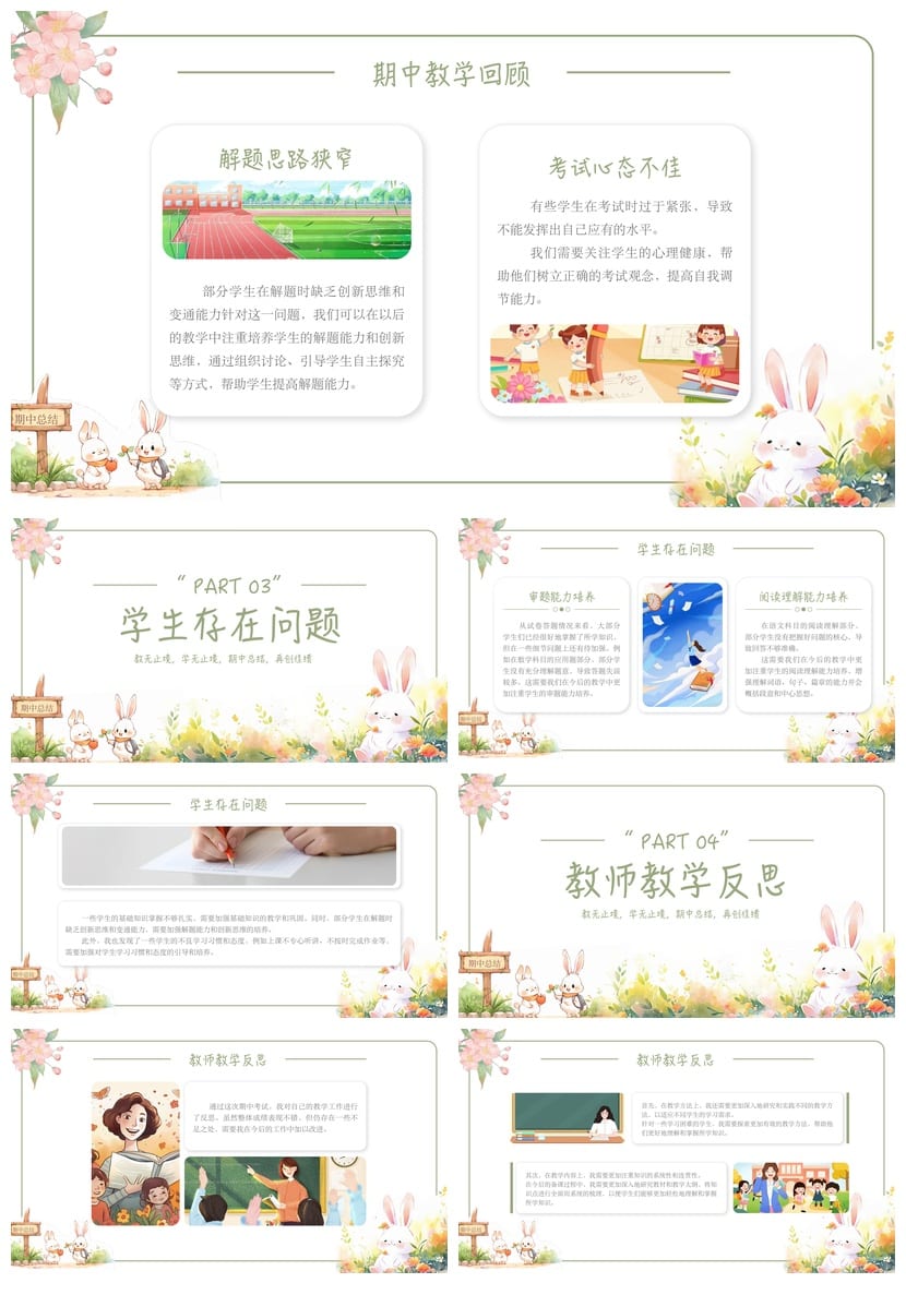 考试质量成绩分析PPT模板 学生教师用数据统计课件素材 - 第2页预览