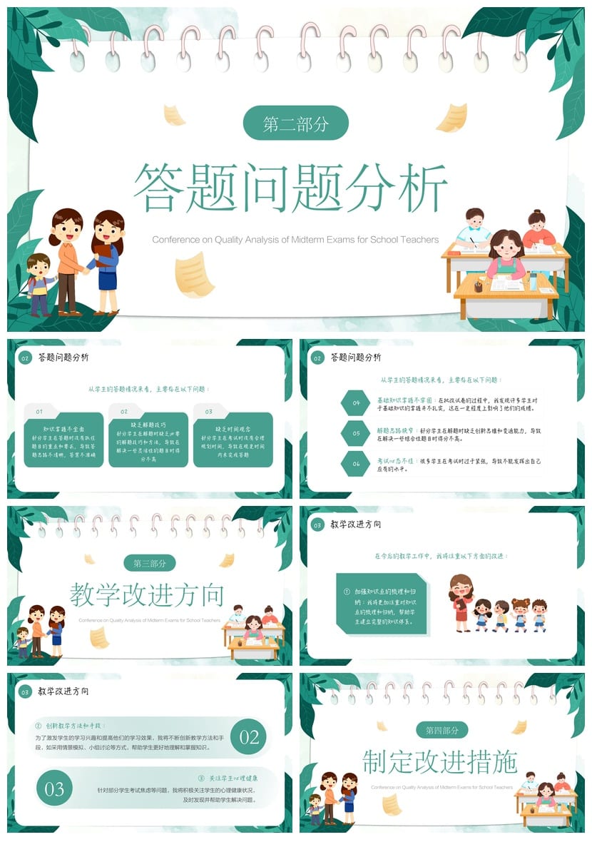 考试质量成绩分析PPT模板 学生考试分析报告教学课件素材 - 第2页预览
