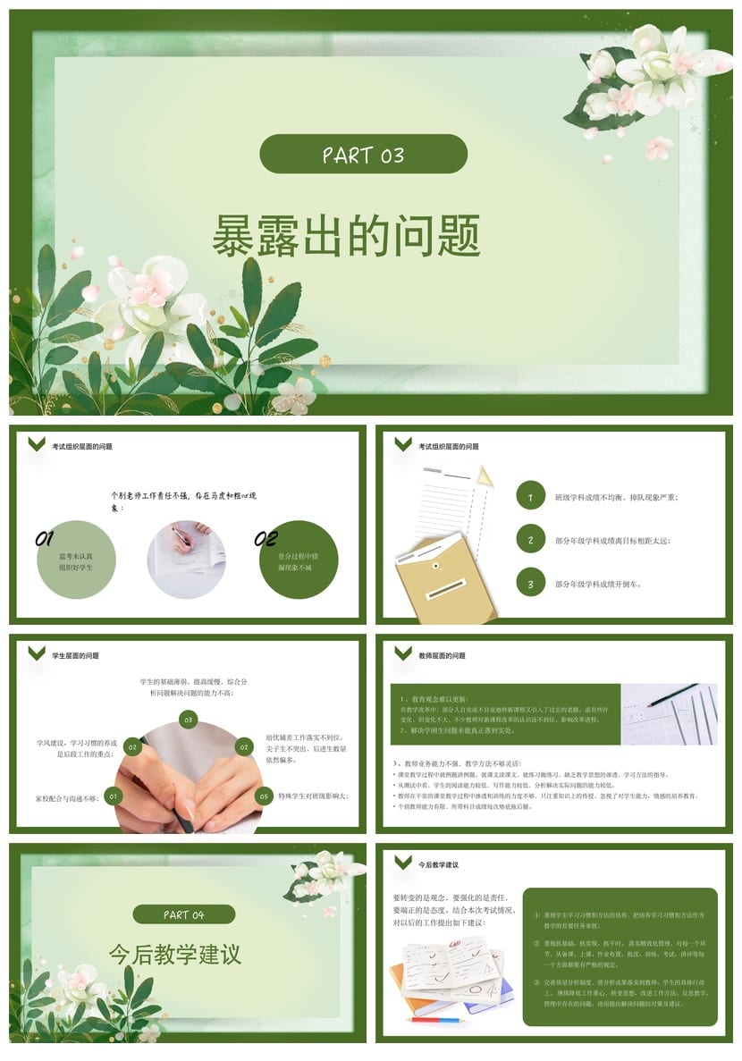 考试质量成绩分析PPT模板 学生教师期中期末总结汇报素材 - 第3页预览