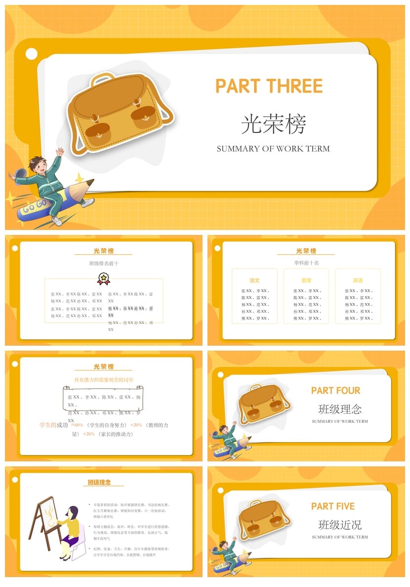 六年级毕业班家长会PPT模板 家长会课件ppt素材pptx模板设计 - 第2页预览