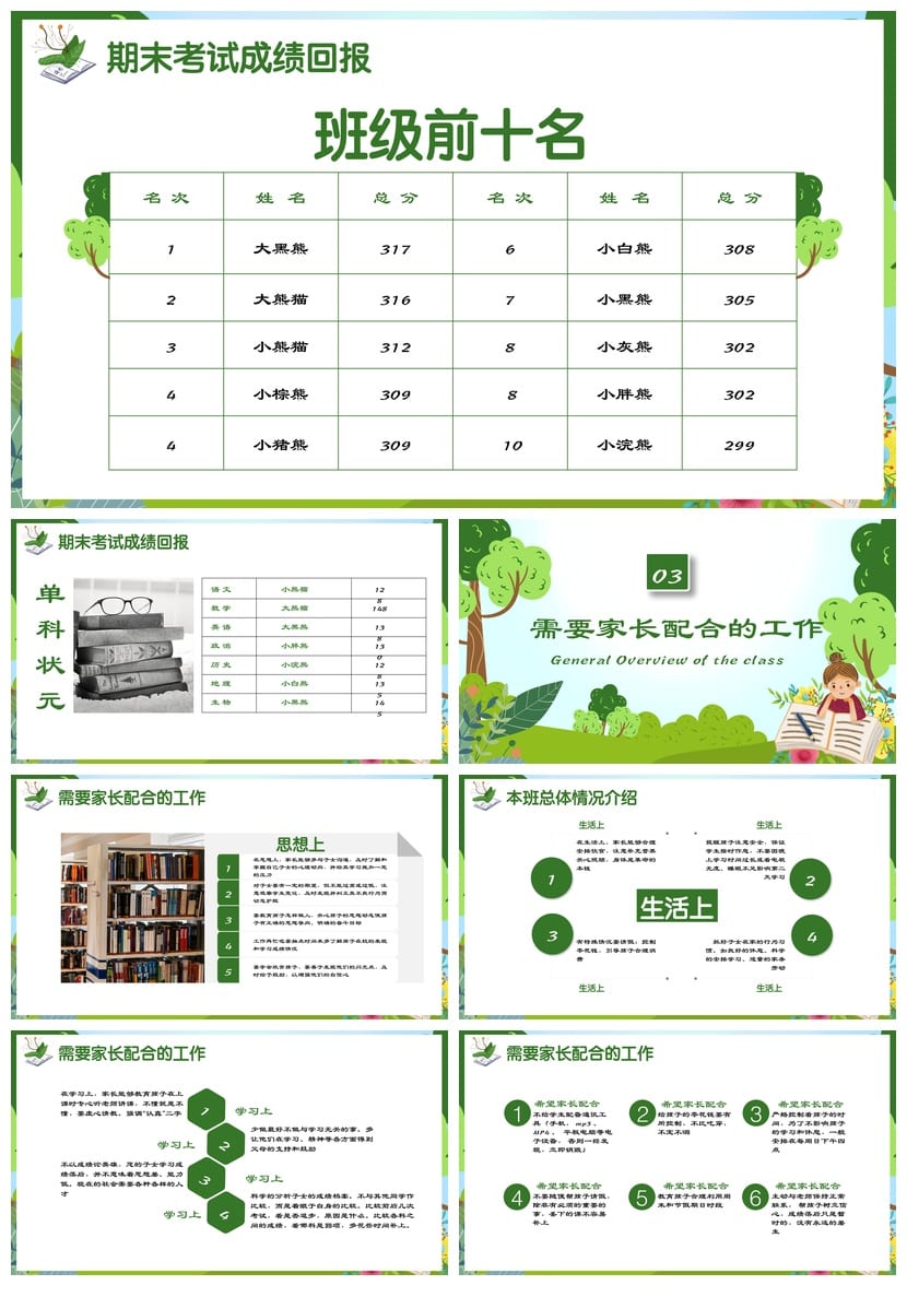 家长会PPT模板素材 班主任沟通学生家长会课件 关注孩子教育pptx - 第2页预览