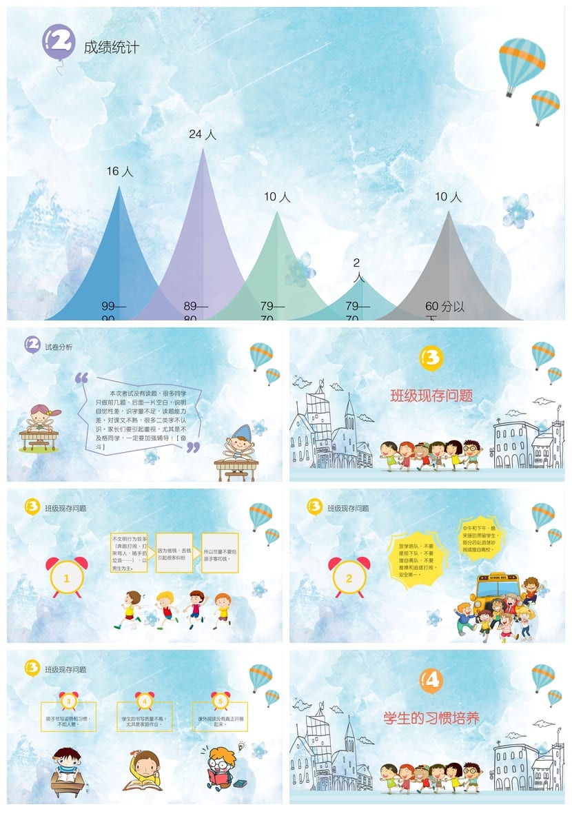 家长会PPT模板一年级  班家长会课件 沟通从心开始主题素材 - 第2页预览