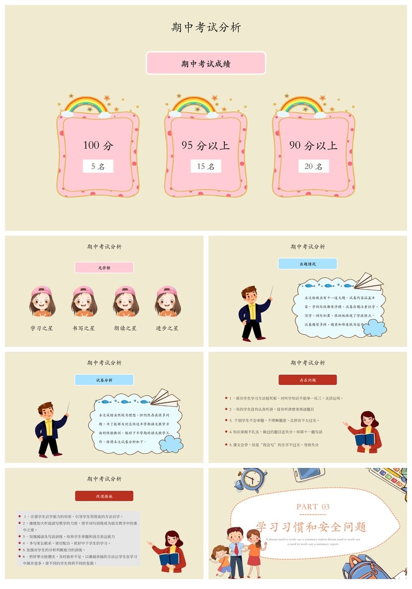 家长会PPT模板一年级期中素材 学年通用ppt课件 - 第2页预览