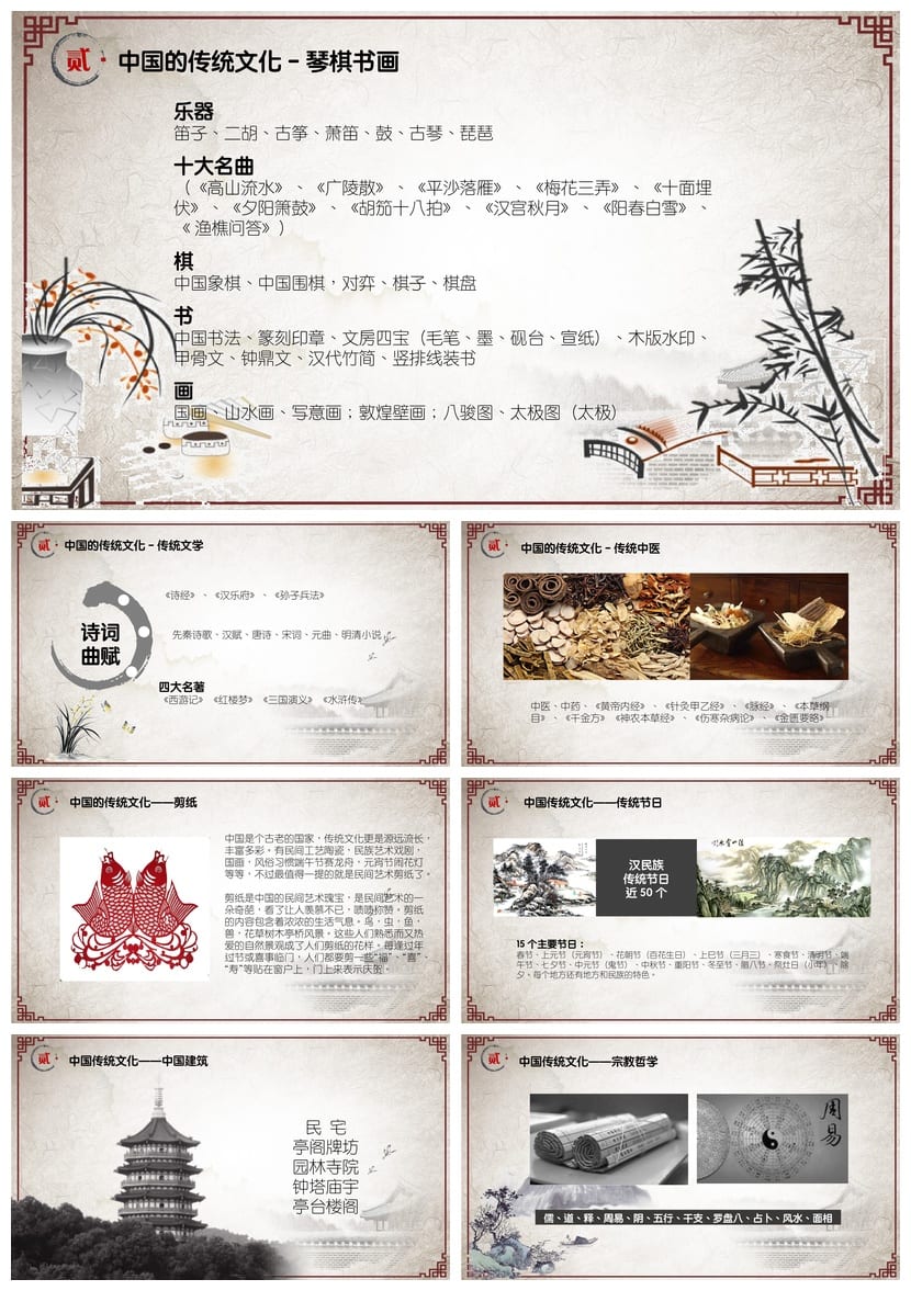 传统文化主题班会PPT课件 传统节日节气文化教学课件 PPTX素材 - 第2页预览