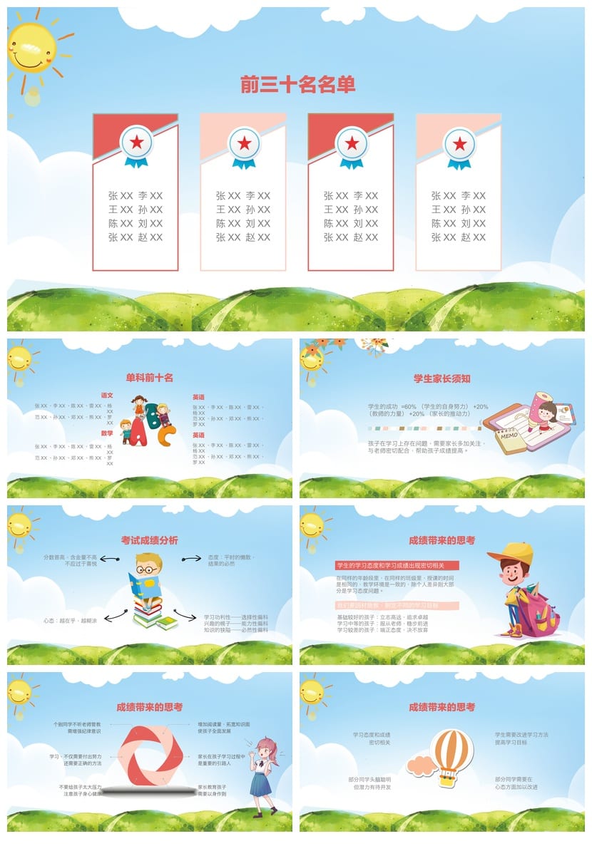 家长会PPT模板五年级期末ppt课件素材 班主任汇报工作总结 - 第2页预览
