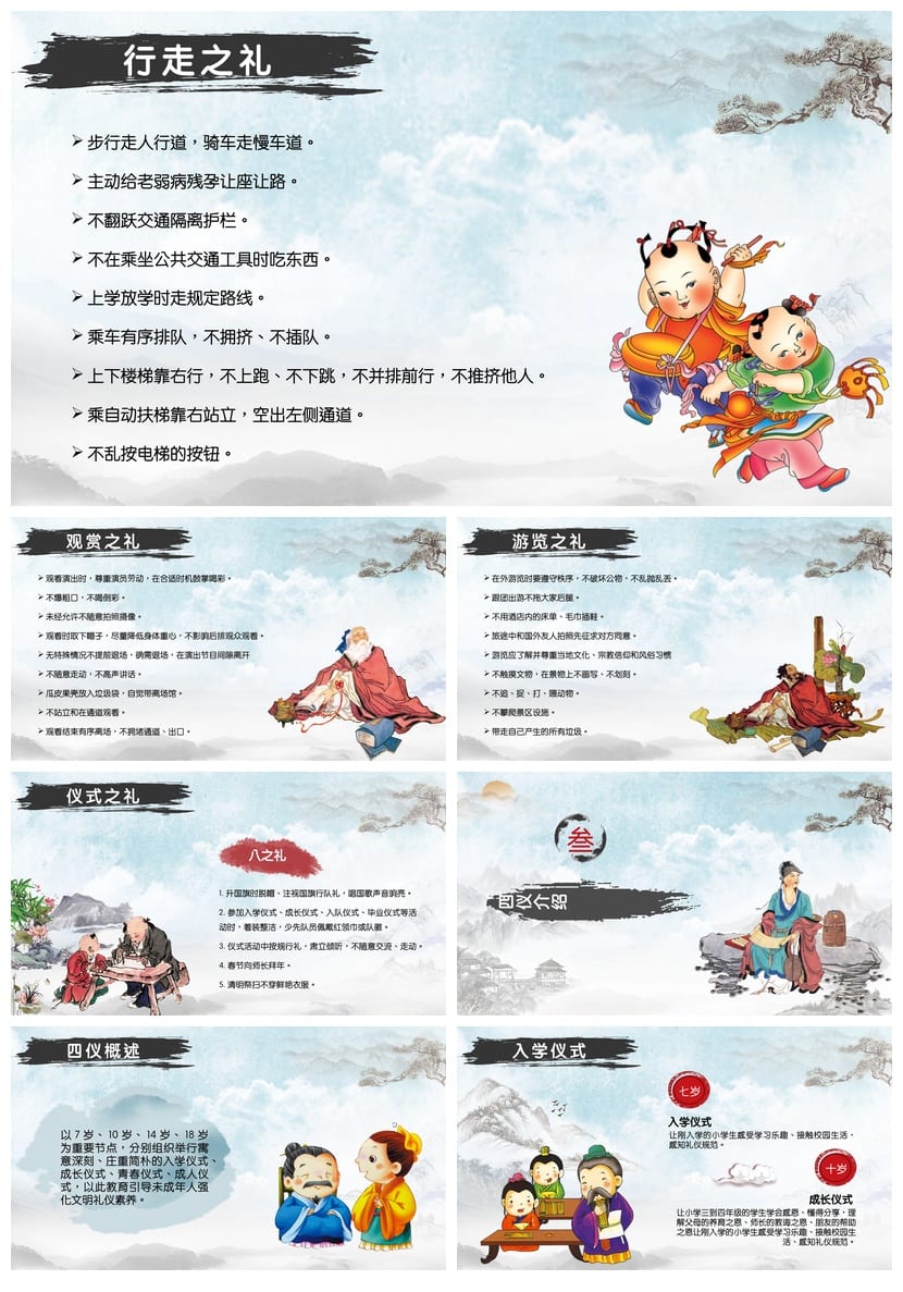 八礼四仪主题班会PPT课件 文明礼仪教育班会课 四仪流程班会设计 - 第3页预览