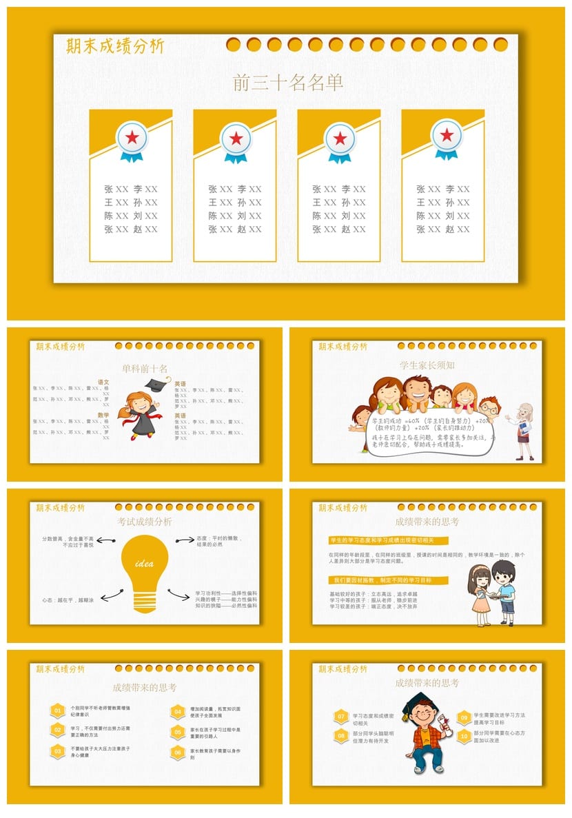 六年级家长会PPT模板|期末家长会实验小学六年级课件素材pptx - 第2页预览