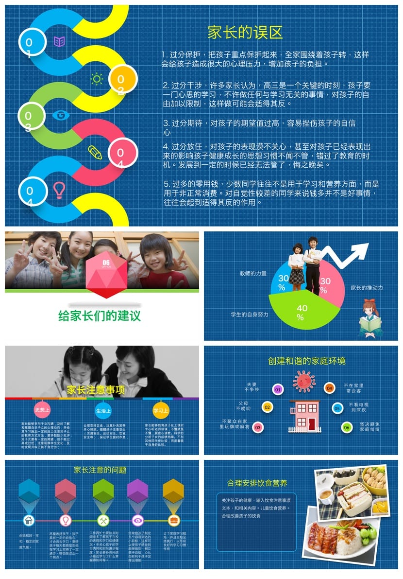 小学家长会四年级PPT模板 家长会日常课件素材 班主任发言稿 - 第5页预览