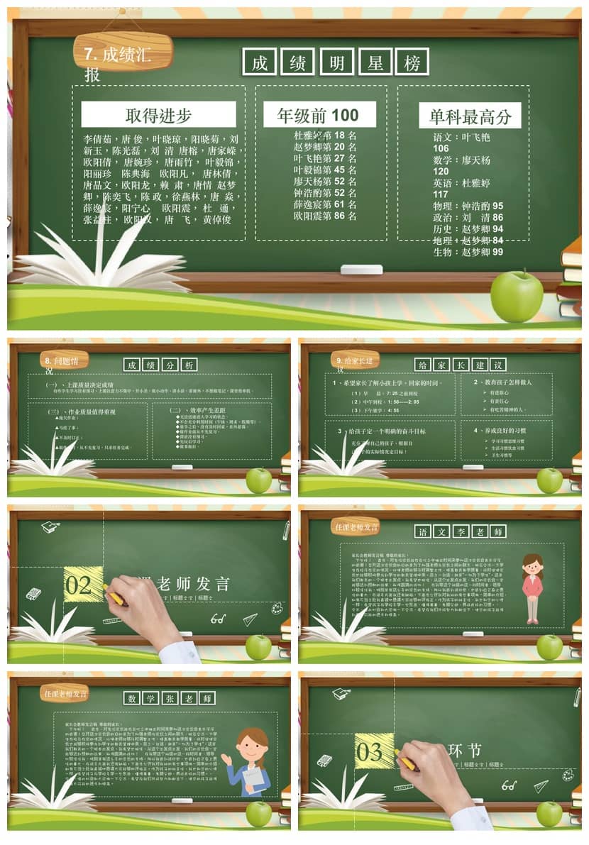 初中家长会PPT课件主题班会篇设计模板，家长会ppt素材 - 第2页预览