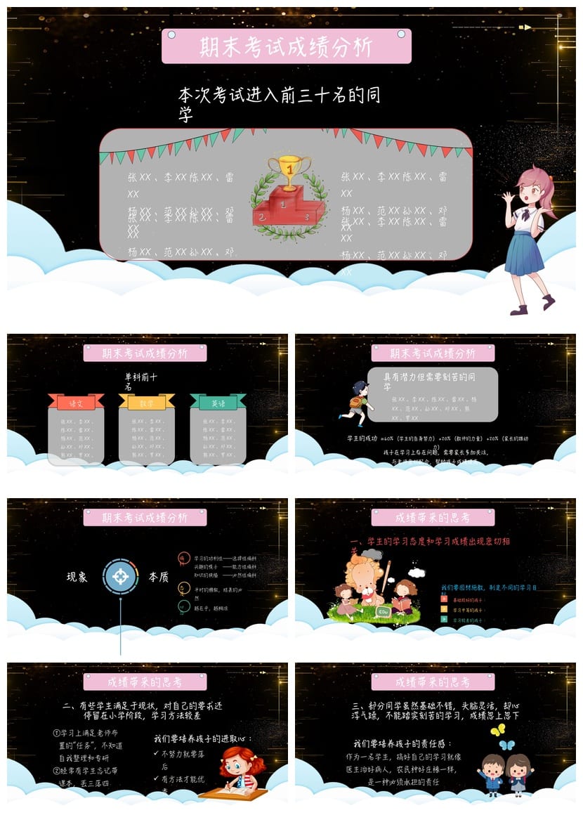 二年级期末家长会PPT模板 班主任课件素材 小学家长会ppt电子版 - 第2页预览