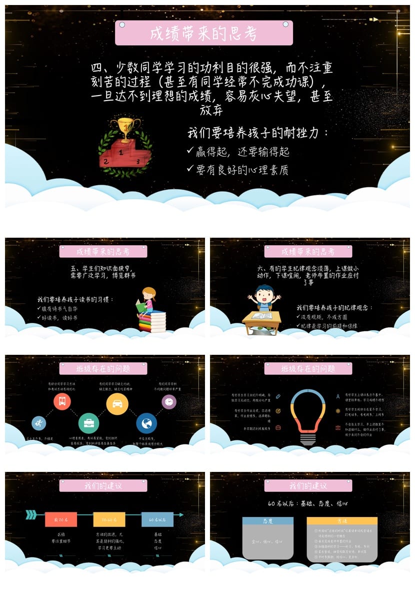 二年级期末家长会PPT模板 班主任课件素材 小学家长会ppt电子版 - 第3页预览