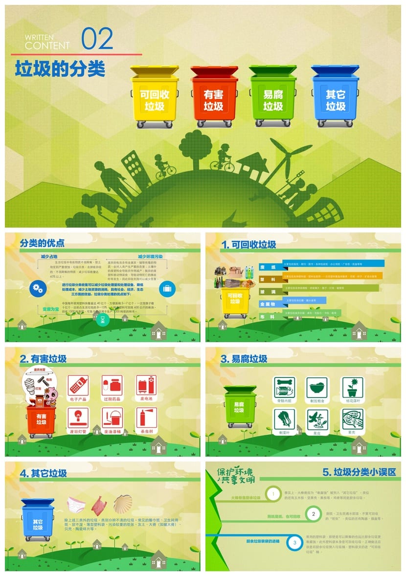 垃圾分类PPT课件主题班会 做好垃圾分类共创文明新风PPT模板 - 第3页预览