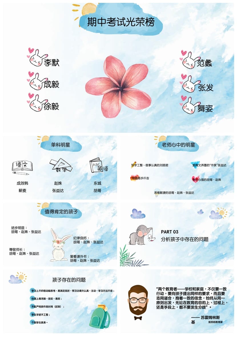 五年级家长会PPT模板 小学生日常家长会素材 主题班会课件 - 第2页预览