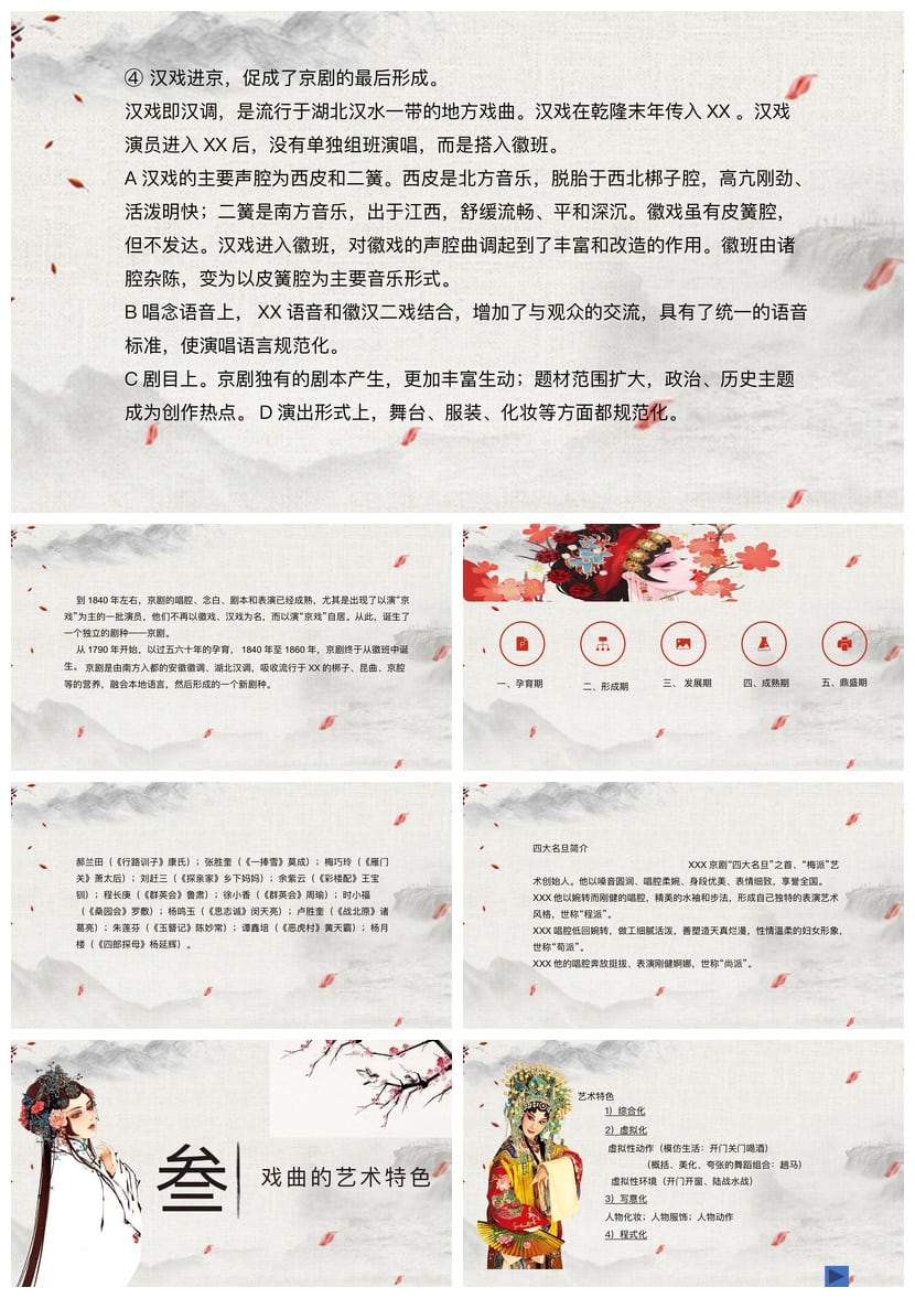 文艺戏曲PPT模板 梨园春秋古典戏曲课件ppt素材 中国风戏剧主题 - 第5页预览