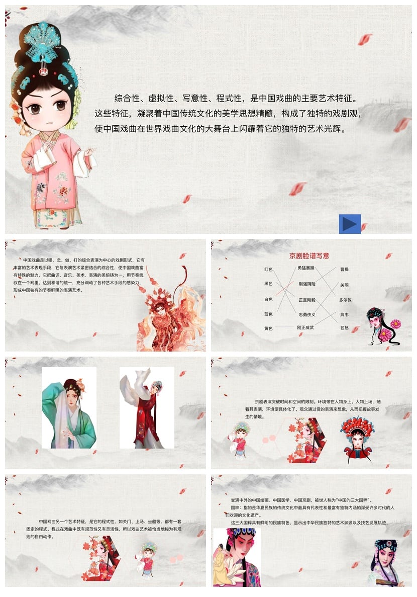 文艺戏曲PPT模板 梨园春秋古典戏曲课件ppt素材 中国风戏剧主题 - 第6页预览