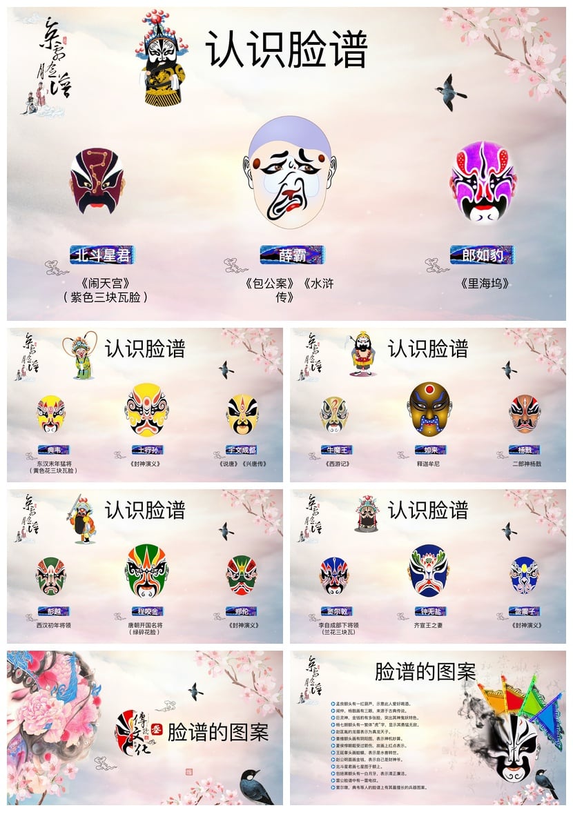 文艺戏曲京剧文化PPT模板 京剧素材pptx模板 戏曲培训课件设计 - 第3页预览