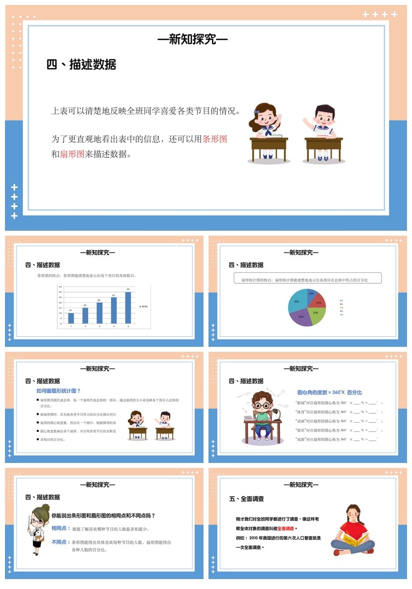 数学说课PPT模板素材 统计调查6.1章节课件 教师公开课说课pptx - 第2页预览