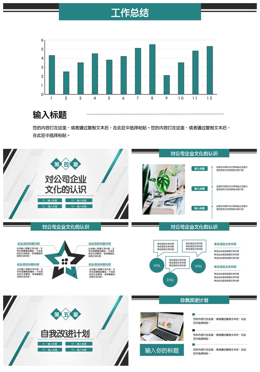 转正述职PPT模板 个人简介与工作总结PPT素材 - 第3页预览