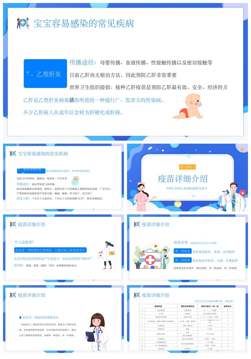 儿童预防接种宣传日PPT模板 疫苗接种计划 详细疫苗选择指南 - 第2页预览