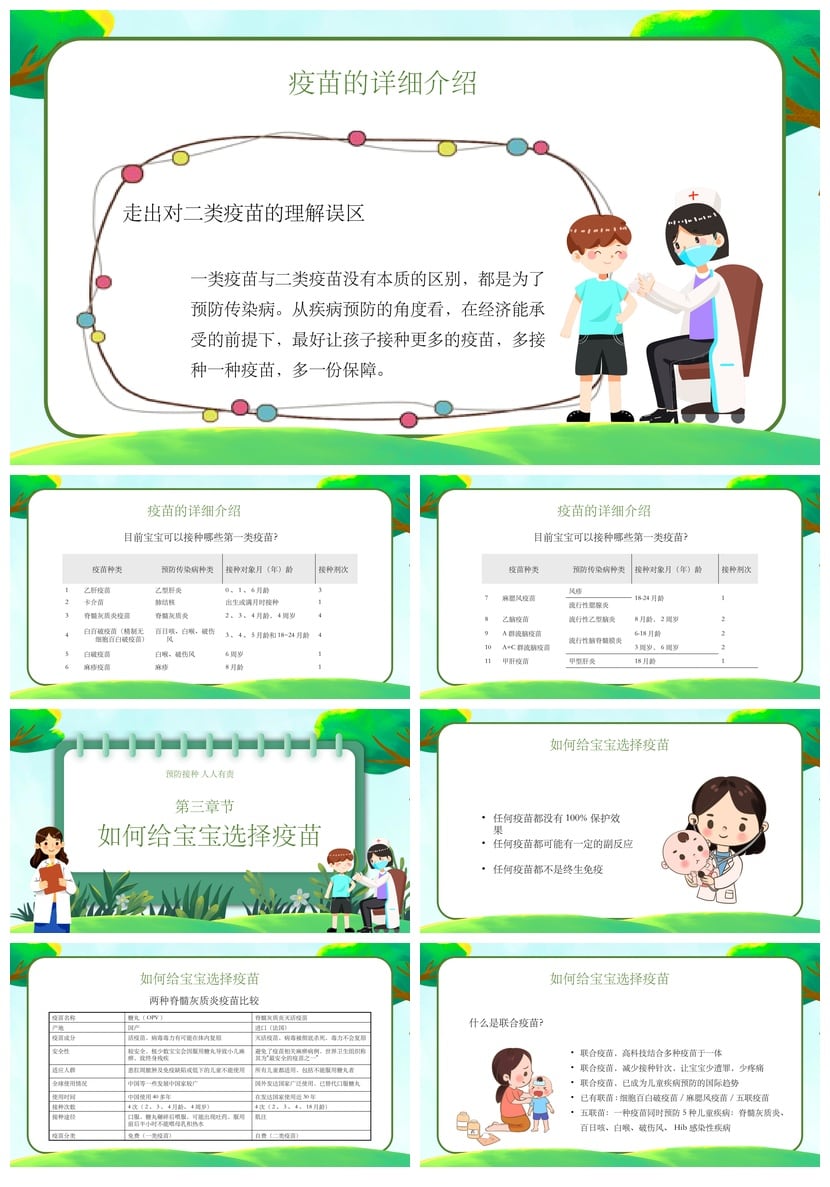 儿童预防接种宣传日PPT模板 疫苗接种知识讲座课件素材 - 第3页预览