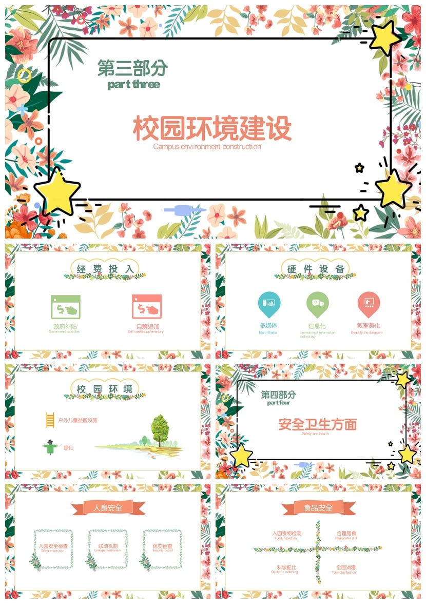 幼儿园工作汇报PPT模板 班级总结文件素材pptx 课件设计资源 - 第2页预览