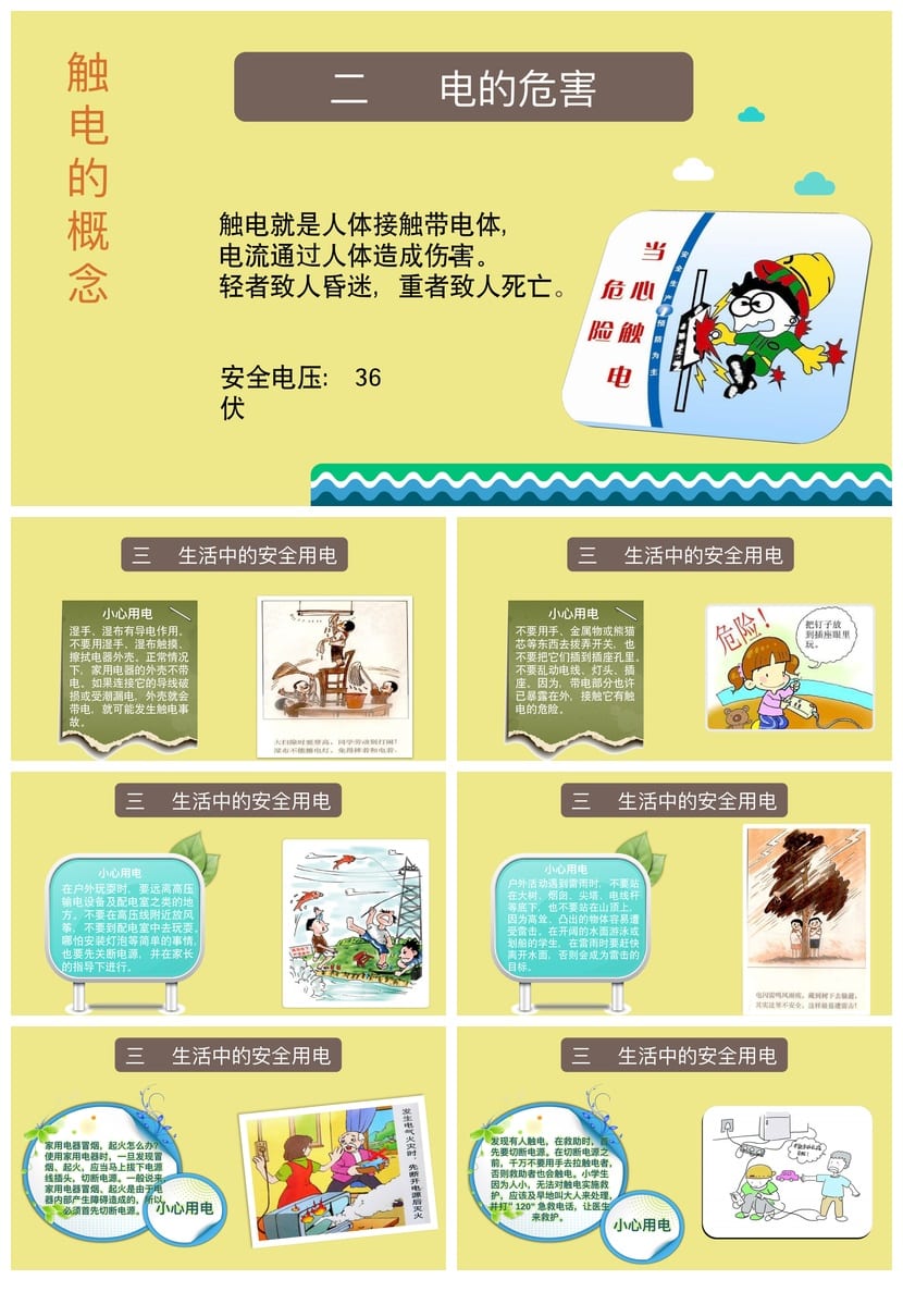 安全用电主题班会PPT课件 中小学用电安全教育班会ppt模板 - 第2页预览