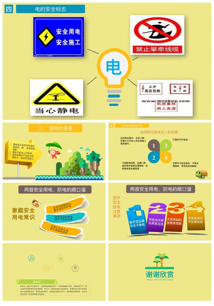 安全用电主题班会PPT课件 中小学用电安全教育班会ppt模板 - 第3页预览