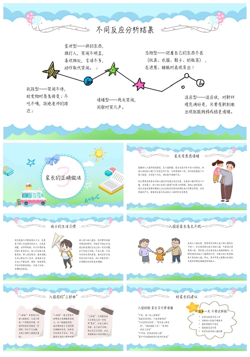 幼儿园期末家长会PPT模板通用版 新生家长会素材文件pptx - 第3页预览