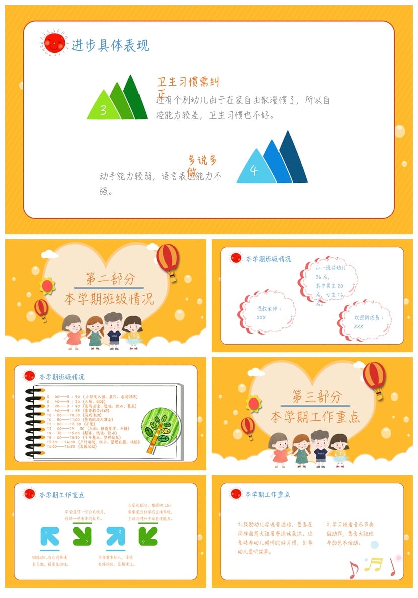 幼儿园期末家长会PPT模板 小一班下学期家长会通用版课件素材 - 第2页预览