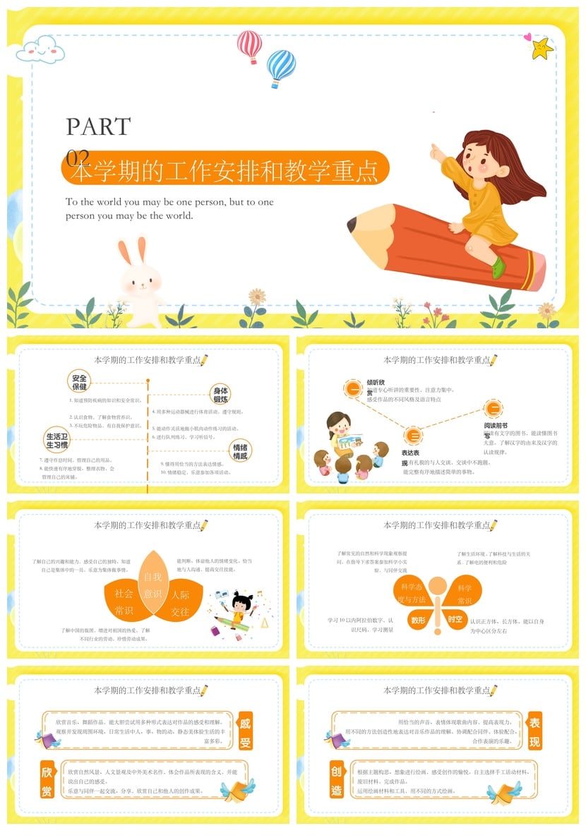 幼儿园大班期末家长会PPT模板 通用版素材文件  - 第2页预览