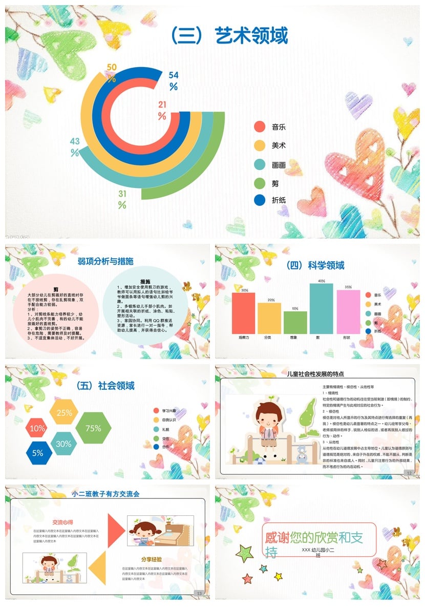 幼儿园期末家长会PPT模板小二班通用版 可改园所 - 第2页预览