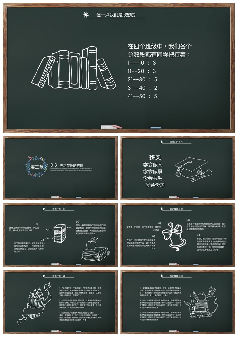初中家长会PPT模板初一主题课件 家长会流程设计素材 - 第3页预览
