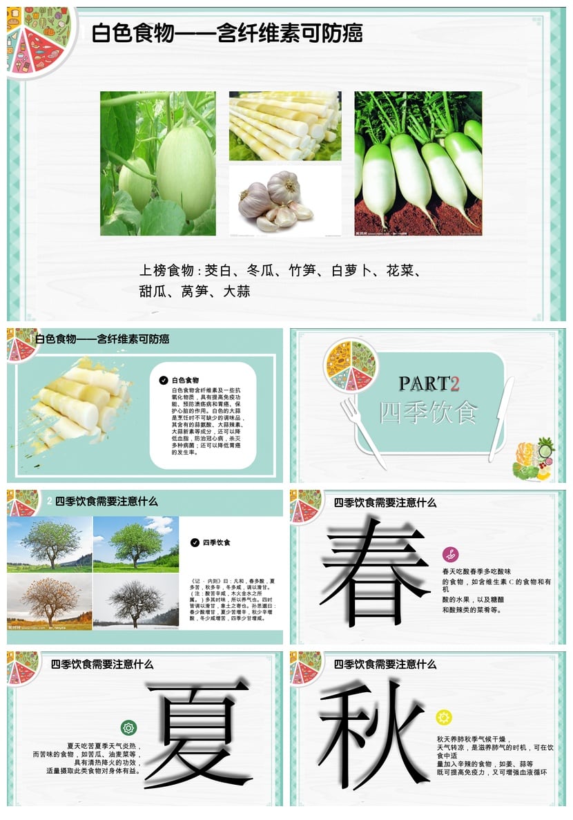 健康饮食PPT模板 饮食常识素材 健康生活课件pptx - 第3页预览