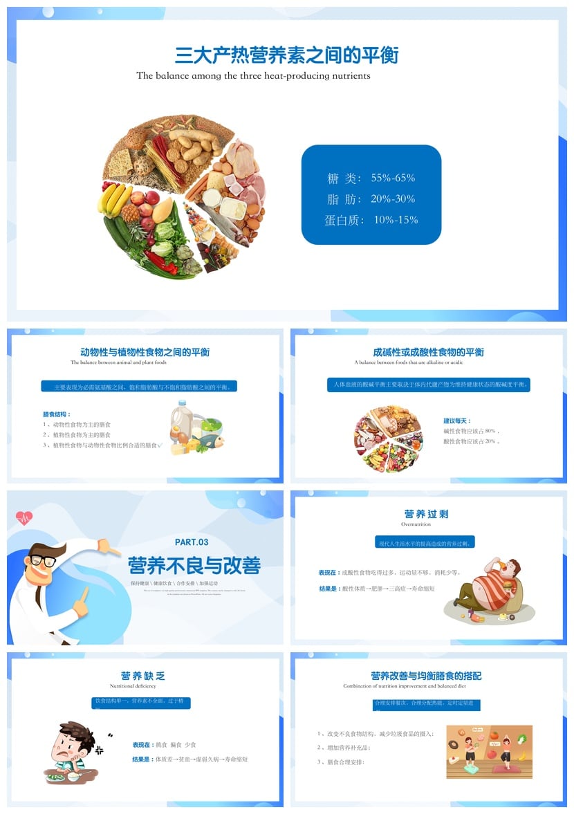 健康饮食PPT模板 营养餐食谱规划 减脂饮食指南素材pptx - 第2页预览