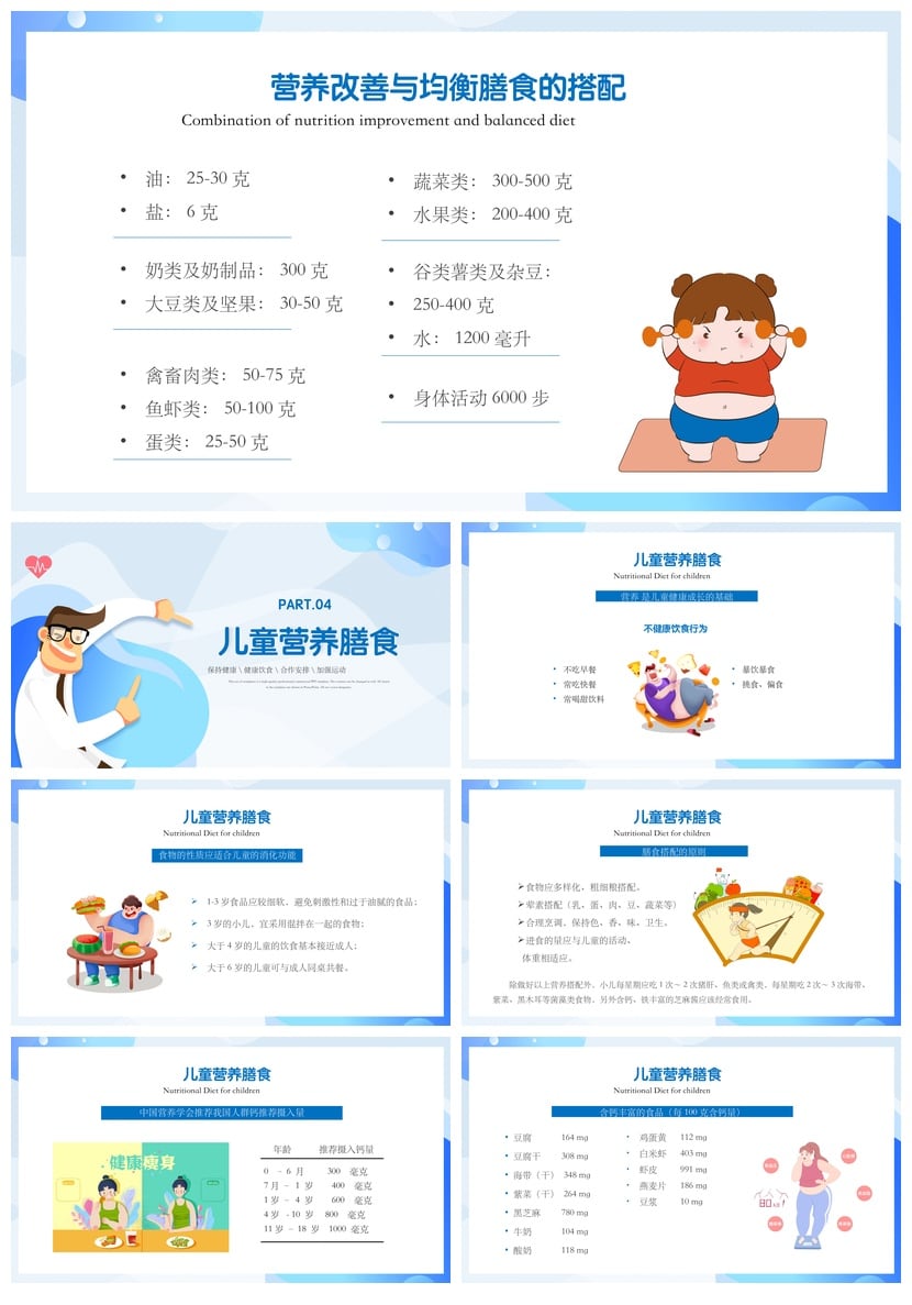 健康饮食PPT模板 营养餐食谱规划 减脂饮食指南素材pptx - 第3页预览