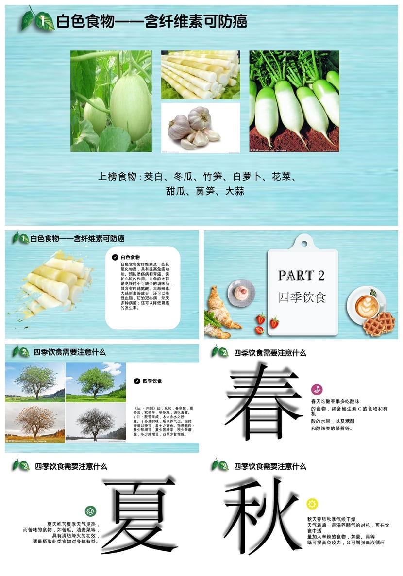 健康饮食PPT模板 美食营养餐食谱素材 健康生活小常识pptx - 第3页预览