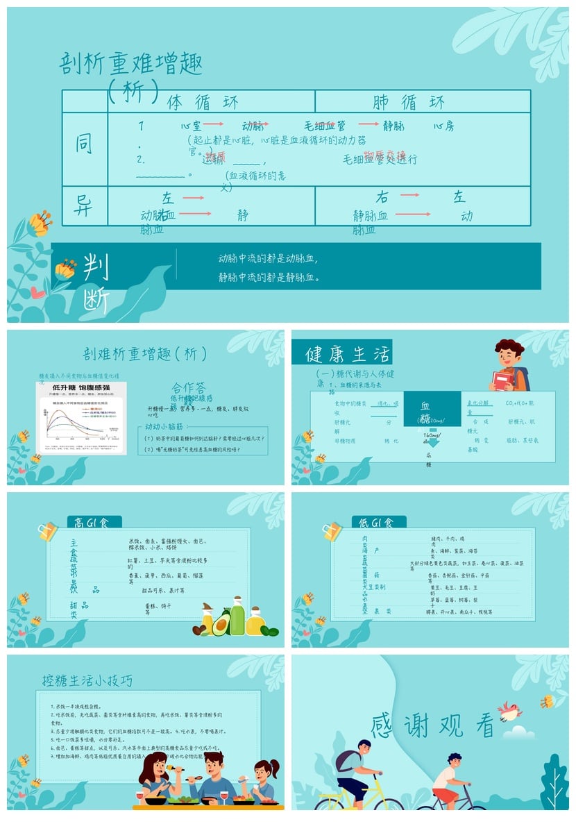 健康饮食PPT模板中小学讲座 营养膳食主题课件pptx素材模板 - 第3页预览
