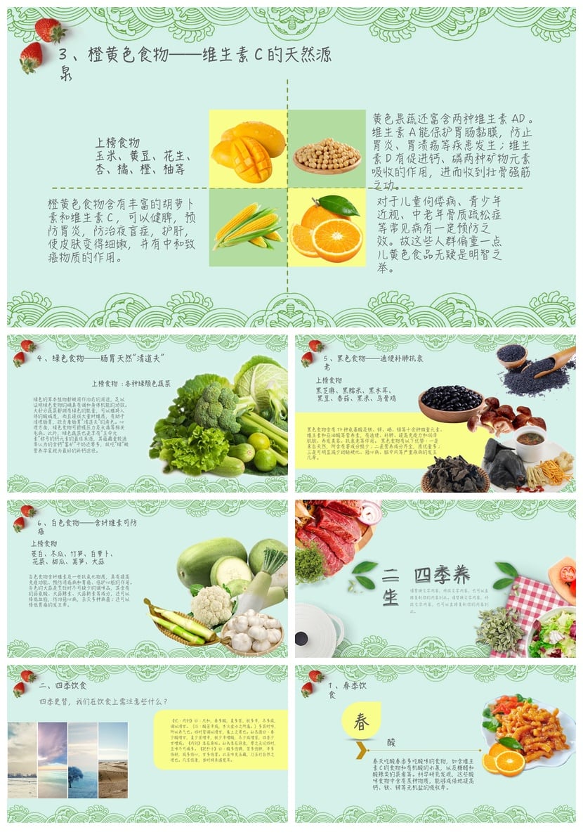 健康饮食PPT模板 营养膳食 科学减肥减脂餐计划课件素材 - 第2页预览