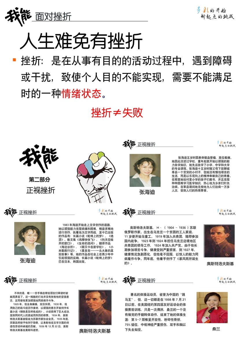 儿童教育正确面对挫折主题班会PPT模板 逆风飞翔面对挫折课件素材 - 第2页预览