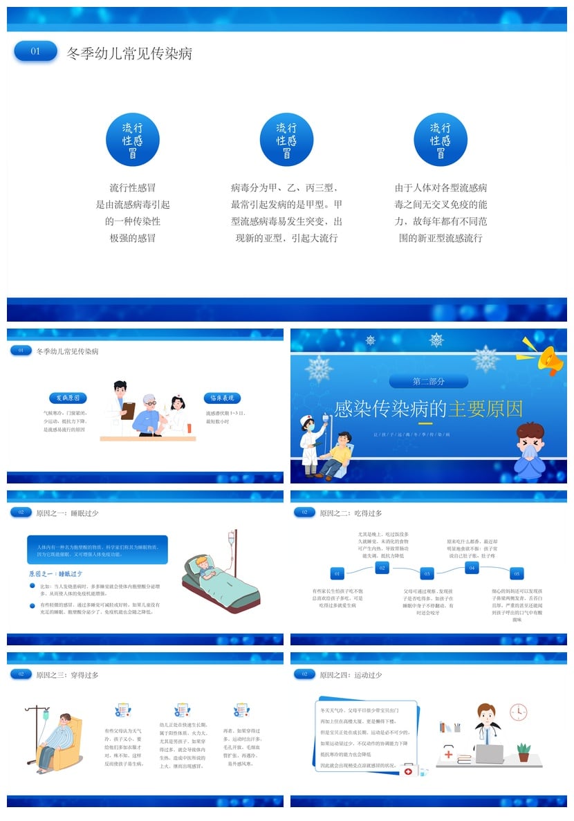 冬季传染病预防PPT模板素材 幼儿园幼儿健康防护培训课件 - 第2页预览