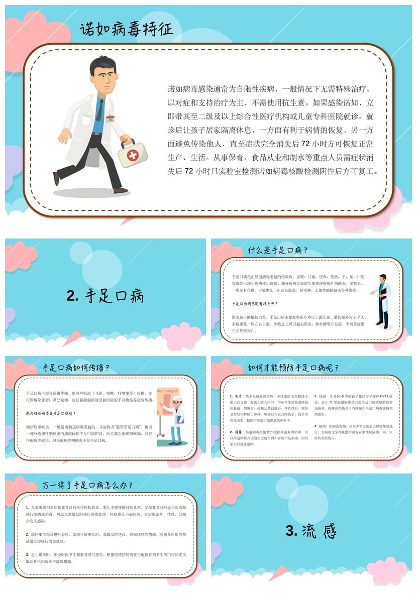 冬季传染病预防PPT模板素材 流感防护课件pptx - 第2页预览