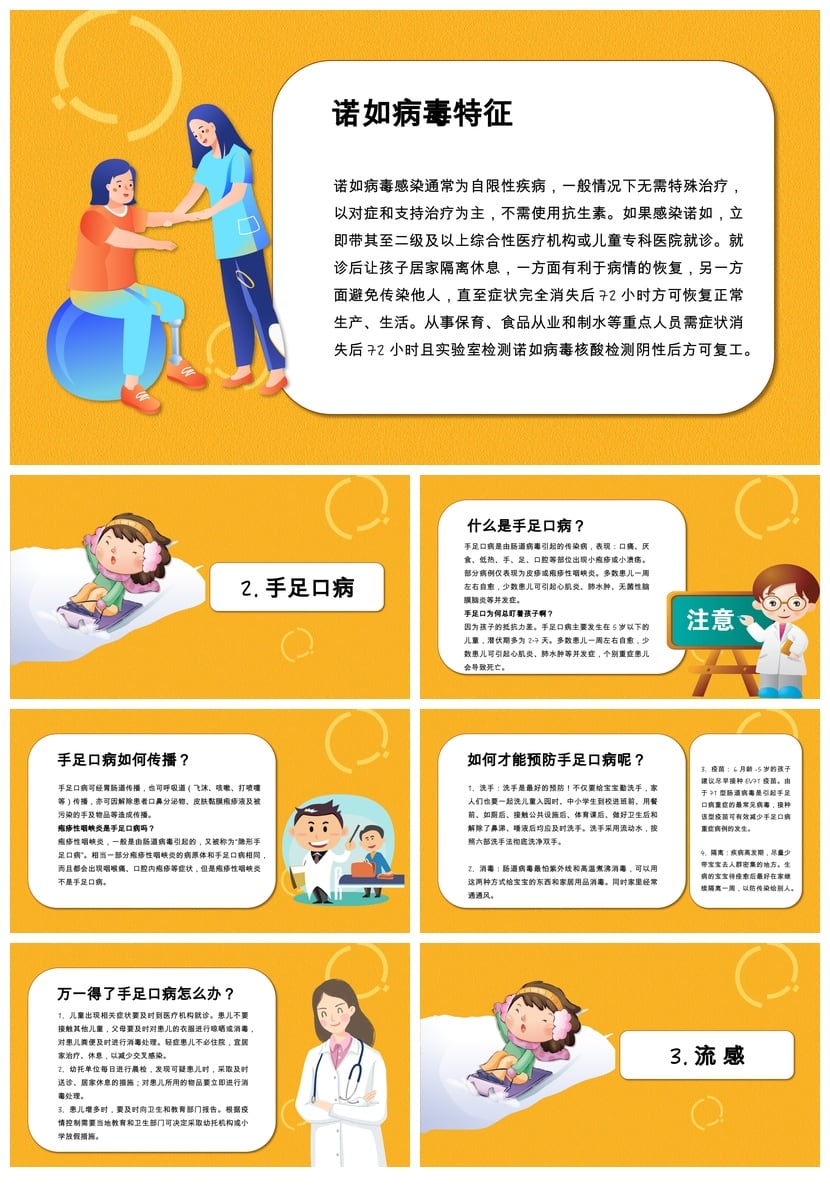 冬季传染病预防PPT模板pptx素材 流感防护知识课件 - 第2页预览